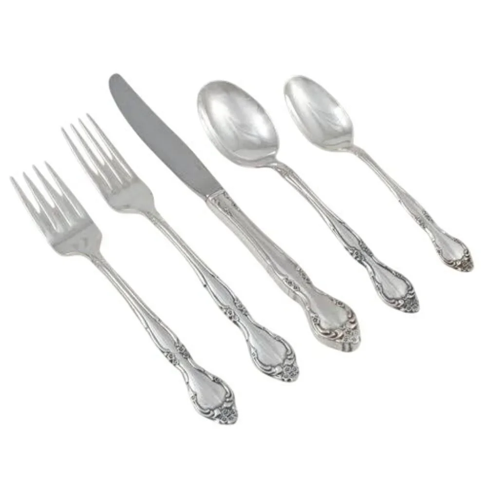 Vintage Oneida Affection Silverplate Flatware Set 1960 NOS 5 Piece Place Setting